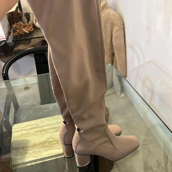 Franco Sarto Over Knee Nude Thigh high Boots Taupe US 8 - Picture 6 of 13